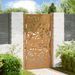 Porte de jardin acier résistant aux intempéries design flamme - Photo n°1