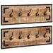 Porte-manteaux 2 pcs 80x8x25 cm bois de manguier massif brut - Photo n°1