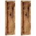 Porte-manteaux muraux 3 crochets 2 pcs bois de manguier massif - Photo n°1