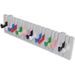 Portemanteau mural style clavier de piano avec 16 crochets colorés - Photo n°1