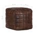 Pouf 40 x 40 x 40 cm Marron foncé Cuir véritable de chèvre - Photo n°4