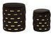 Pouf avec rangement, abri noir, lot de 2 pièces, ø 37 x 42 cm - 28 x 35 cm - Photo n°1