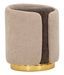 Pouf bicolore style glamour avec base dorée Ari - Photo n°1