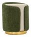 Pouf bicolore vert avec base dorée design glamour Ari - Photo n°1