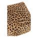 Pouf carré cuir marron motif léopard Diere L45 cm - Photo n°2