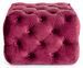Pouf carré en velours rose fuchsia Vania L 62 cm - Photo n°3