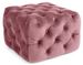 Pouf carré en velours rose Vania L 62 cm - Photo n°1