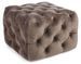 Pouf carré en velours taupe Vania L 62 cm - Photo n°1