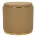Pouf coffre de rangement marron avec base dorée London - Photo n°1