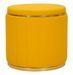 Pouf coffre de rangement moutarde avec base dorée London - Photo n°1