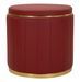 Pouf coffre de rangement rouge avec base dorée London - Photo n°1