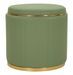 Pouf coffre de rangement vert avec base dorée London - Photo n°1