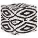 Pouf Cube en coton Motif fait à la main 40x40 cm Noir et blanc - Photo n°1