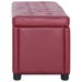 Pouf de rangement 87,5 cm Rouge bordeaux Similicuir - Photo n°4