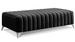 Pouf design velours avec pieds en acier chromé LOZA - Photo n°1