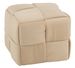 Pouf en tissu beige carré Moana L 42 cm - Photo n°1