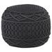 Pouf fait à la main en macramé Anthracite 45x30 cm Coton 3 - Photo n°1