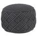 Pouf fait à la main en macramé Anthracite 45x30 cm Coton - Photo n°1