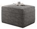 Pouf moderne tissu beige foncé chiné Willace 88 cm - Photo n°1
