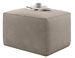 Pouf moderne velours beige Willace 88 cm - Photo n°1