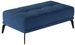 Pouf moderne velours capitonné et pieds métal noir TORPILLE - Photo n°1
