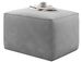 Pouf moderne velours gris clair Willace 88 cm - Photo n°1