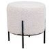 Pouf rond ALFORD – Tissu bouclette & pieds métal noir - Photo n°1