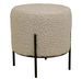 Pouf rond ALFORD – Tissu bouclette & pieds métal noir - Photo n°1