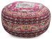 Pouf rond en coton nuance de rose avec motifs Lima - Lot de 2 - Photo n°1