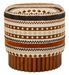 Pouf rond en tissu ethnique multicolore Madi - Photo n°1
