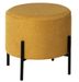 Pouf rond moderne en tissu avec pieds en métal noir Kamila - Photo n°1