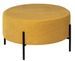 Pouf rond moderne en tissu avec pieds en métal noir Kamila - Photo n°1