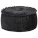 Pouf Rond Velours 40 x 20 cm Anthracite - Photo n°1