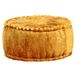 Pouf Rond Velours 40 x 20 cm Moutarde - Photo n°1