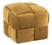 Pouf tissu ocre carré Kenny L 42 cm - Photo n°1