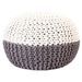 Pouf tricoté à la main Anthracite et blanc 50 x 35 cm Coton - Photo n°1