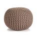 Pouf tricoté à la main Coton 50 x 35 cm Marron - Photo n°1
