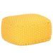 Pouf tricoté à la main Jaune moutarde 50x50x30 cm Coton - Photo n°1