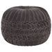 Pouf Velours de coton Design de sarrau 40 x 30 cm Anthracite - Photo n°1