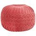 Pouf Velours de coton Design de sarrau 40 x 30 cm Rose - Photo n°1