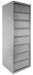 Rangement de bureau 8 tiroirs à clapets métal gris alu Kazy H 135 cm - Photo n°1