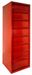 Rangement de bureau 8 tiroirs à clapets métal rouge Kazy H 135 cm - Photo n°1