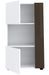 Rangement lumineux 2 portes 1 niche bois laqué blanc et anthracite Koyd 240 cm - Photo n°2