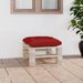 Repose-pied palette de jardin avec coussin rouge Bois de pin - Photo n°1