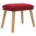 Repose-pied Rouge bordeaux 45x29,5x35 cm Velours - Photo n°2