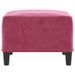 Repose-pied Rouge bordeaux 70x55x41 cm Velours - Photo n°4