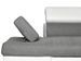 Canapé d'angle gauche convertible avec appuis têtes tissu gris et simili blanc Mio 275 cm - Photo n°6