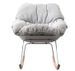 Rocking chair design tissu gris et bois clair Relaxo - Photo n°2