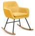 Rocking chair en tissu jaune Cora - Photo n°1