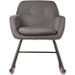 Rocking chair tissu gris foncé et pieds métal noir Ohny - Photo n°2